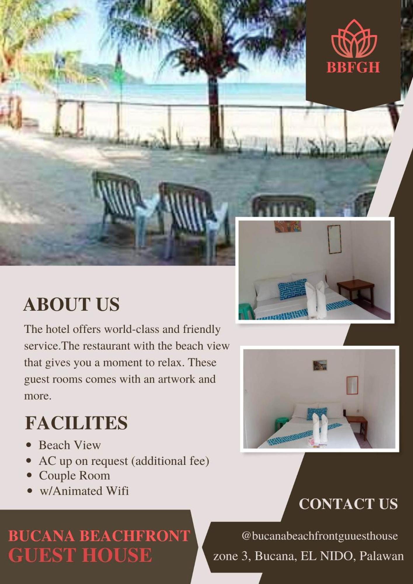 Bucana Beachfront Guesthouse El Nido Buitenkant foto